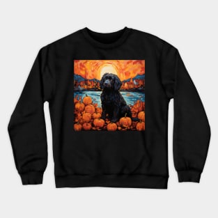 Newfoundland Dog Halloween painting Crewneck Sweatshirt